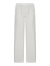 120% Lino Relaxed Wide-leg Linen Pants With Drawstring Waist In Grey