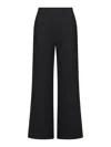 120% Lino Wide Leg Linen Trousers In Black