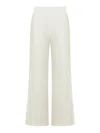 120% Lino Relaxed Wide-leg Linen Pants With Drawstring Waist In White