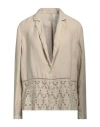 120% Lino Woman Blazer Beige Size 10 Linen