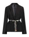 120% Lino Woman Blazer Charcoal Size 10 Linen In Grey