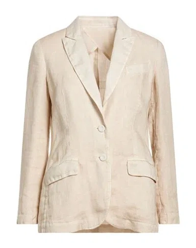 120% Lino Woman Blazer Cream Size 2 Linen In Neutral