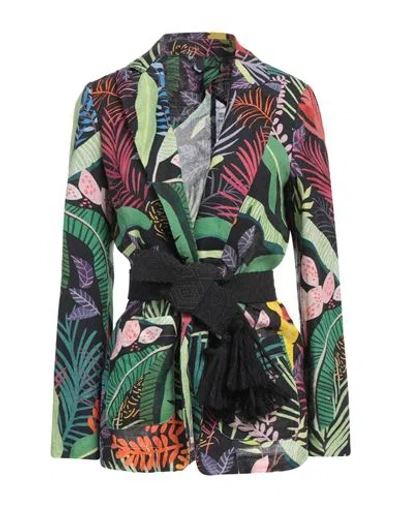 120% Lino Woman Blazer Green Size 6 Linen