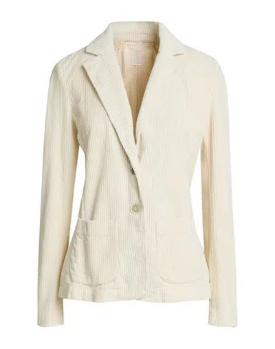120% Lino Woman Blazer Ivory Size 4 Cotton In Neutral