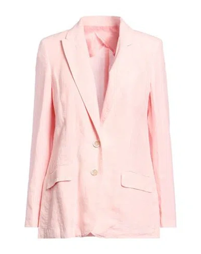 120% Lino Woman Blazer Light Pink Size 12 Linen