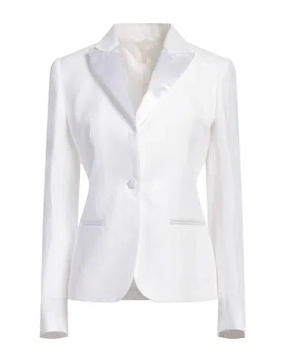 120% Lino Woman Blazer White Size 10 Linen