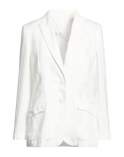 120% Lino Woman Blazer White Size 12 Linen