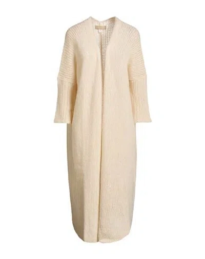 120% Lino Woman Cardigan Beige Size M Alpaca Wool, Cashmere, Silk In Multi