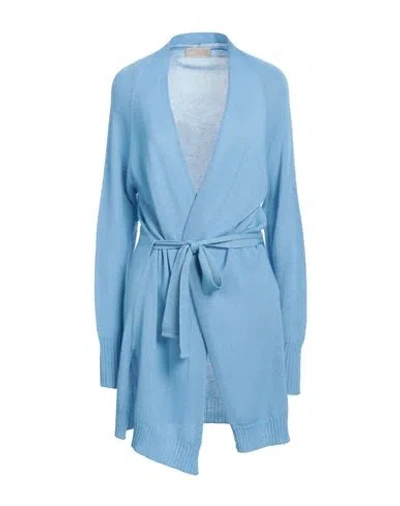 120% Lino Woman Cardigan Light Blue Size L Cashmere