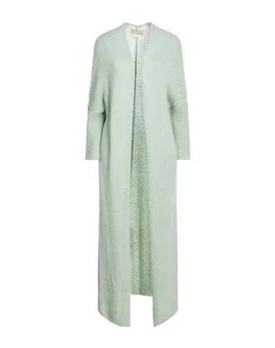 120% Lino Woman Cardigan Light Green Size M Alpaca Wool, Cashmere, Silk