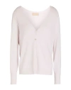 120% Lino Woman Cardigan Light Pink Size L Cashmere, Silk