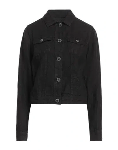 120% Lino Woman Jacket Black Size 10 Linen