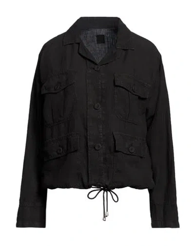 120% Lino Woman Jacket Black Size 6 Linen
