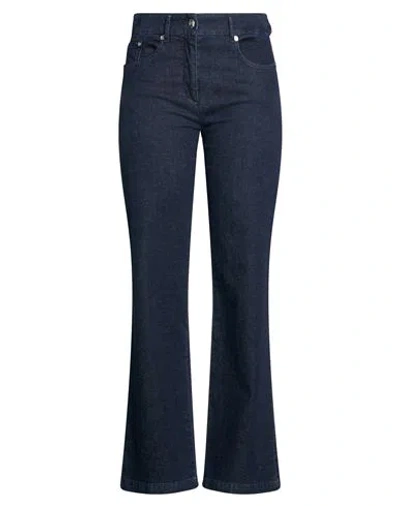 120% Lino Woman Jeans Blue Size 2 Cotton, Linen, Lyocell