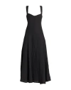 120% Lino Woman Maxi Dress Black Size 12 Linen
