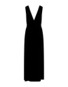 120% Lino Woman Maxi Dress Black Size 6 Linen, Cotton