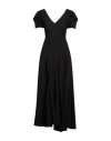120% Lino Woman Maxi Dress Black Size 8 Linen In Black