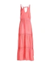 120% Lino Woman Maxi Dress Fuchsia Size 10 Linen In Pink