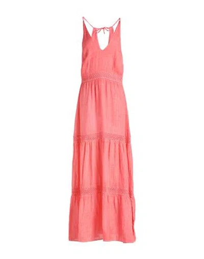 120% Lino Woman Maxi Dress Fuchsia Size 10 Linen In Pink