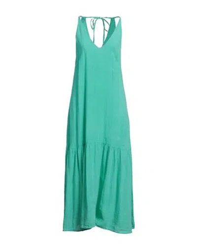 120% LINO 120% LINO WOMAN MAXI DRESS GREEN SIZE 6 LINEN, COTTON