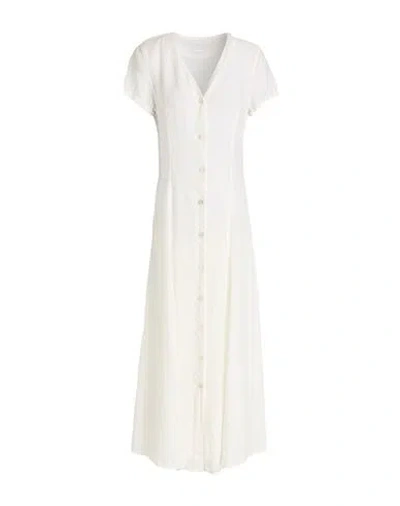 120% Lino Woman Maxi Dress Ivory Size 4 Linen In White