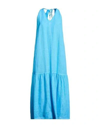 120% Lino Woman Maxi Dress Light Blue Size 6 Linen