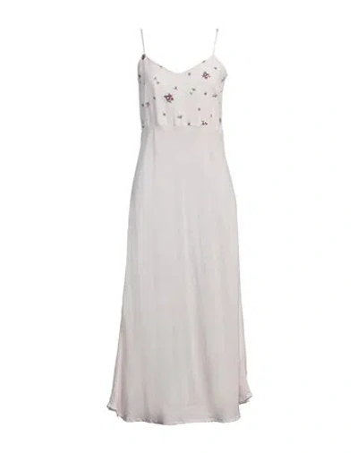 120% Lino Woman Maxi Dress Light Pink Size 12 Linen