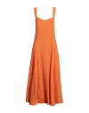 120% Lino Woman Maxi Dress Mandarin Size 8 Linen