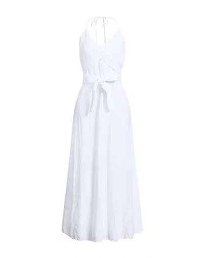 120% Lino Woman Maxi Dress White Size 6 Linen