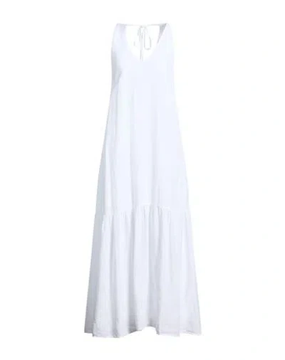 120% Lino Woman Maxi Dress White Size 8 Linen