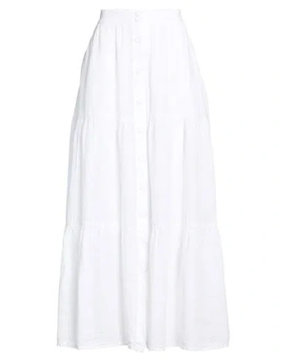 120% Lino Woman Maxi Skirt Ivory Size 6 Linen In White