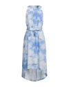 120% Lino Woman Midi Dress Azure Size 12 Linen In Blue