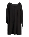120% LINO 120% LINO WOMAN MIDI DRESS BLACK SIZE 10 LINEN