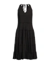 120% Lino Woman Midi Dress Black Size 10 Linen