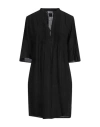 120% Lino Woman Midi Dress Black Size 10 Linen
