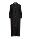 120% Lino Woman Midi Dress Black Size 10 Linen