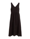 120% Lino Woman Midi Dress Black Size 6 Linen