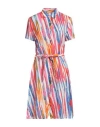 120% Lino Woman Midi Dress Fuchsia Size 12 Linen In Pink