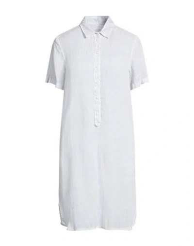 120% Lino Woman Midi Dress Light Grey Size 4 Linen In Gray