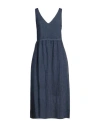 120% Lino Woman Midi Dress Navy Size 14 Linen