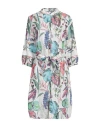 120% Lino Woman Midi Dress White Size 12 Linen In White