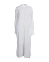 120% Lino Woman Midi Dress White Size 12 Linen In White