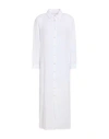 120% Lino Woman Midi Dress White Size 10 Linen