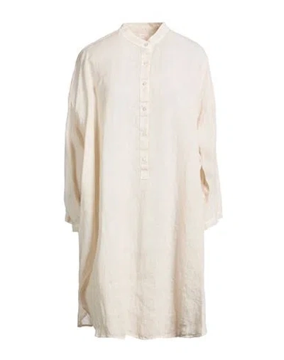 120% Lino Woman Mini Dress Beige Size S Linen In Neutral