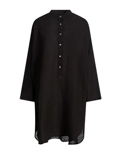 120% Lino Woman Mini Dress Black Size Xs Linen
