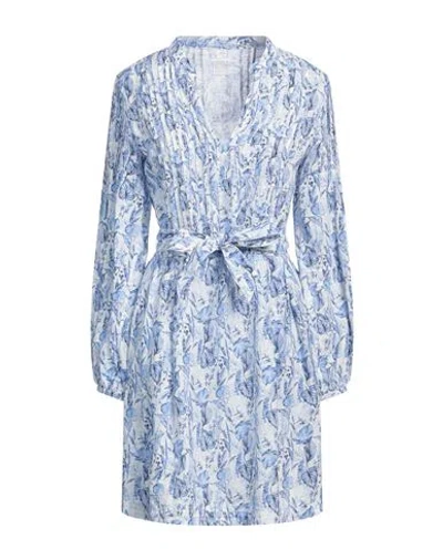 120% LINO 120% LINO WOMAN MINI DRESS BLUE SIZE 12 LINEN