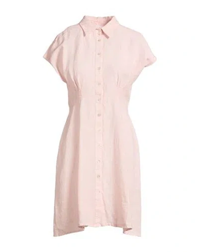 120% Lino Woman Mini Dress Blush Size 6 Linen In Pink