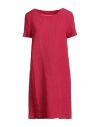120% Lino Woman Mini Dress Garnet Size 10 Linen In Magenta