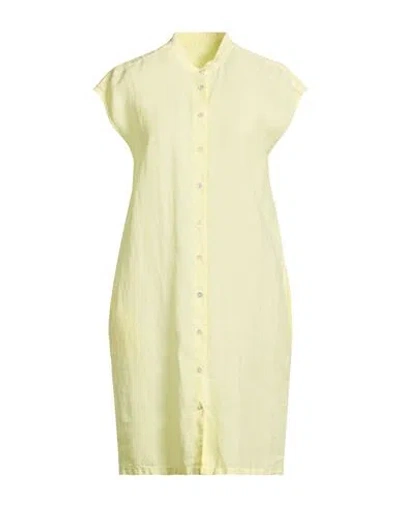 120% Lino Woman Mini Dress Pastel Yellow Size 8 Linen