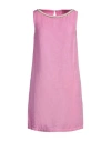 120% Lino Woman Mini Dress Pink Size 12 Linen
